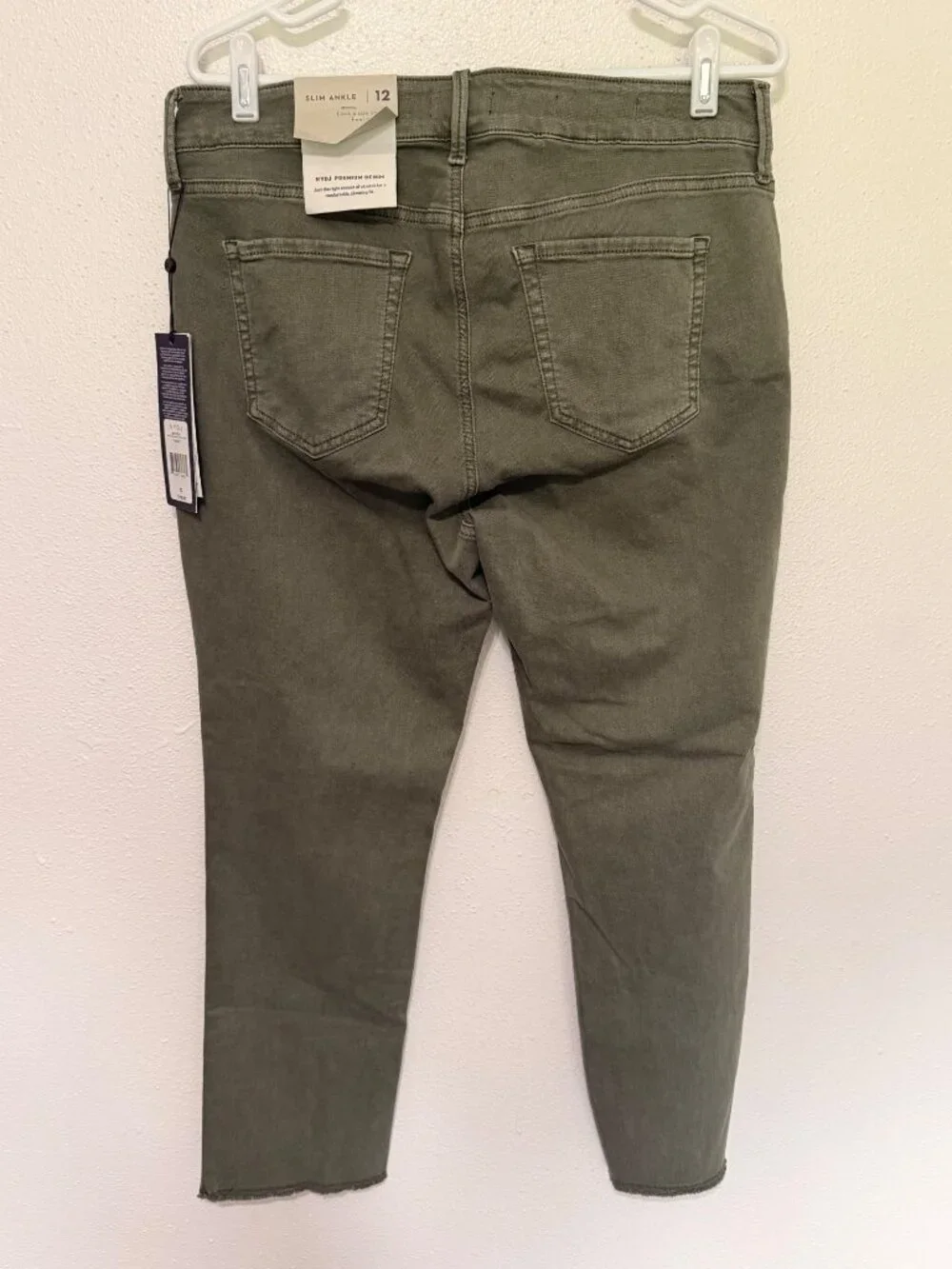 NYDJ LIFT TUCK Lift & Tuck Tech Ankle Slim Pants Olive Green Jeans 12